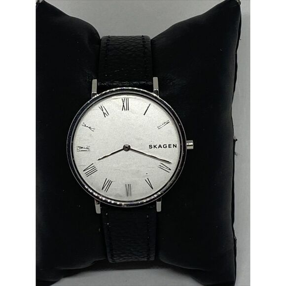 Skagen Hald SKW2712 Women\'s Black Leather Analog Dial Quartz Wrist Watch JK586 main image 11